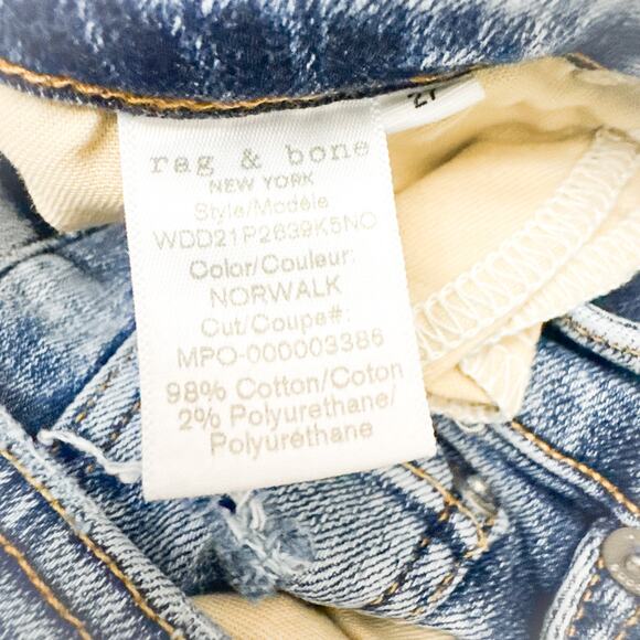 Rag & Bone Nina High-Rise Ankle Skinny Norwalk Denim Jeans Size 27 - Picture 7 of 8